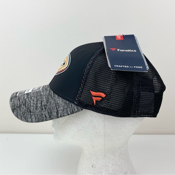 Fanatics Anaheim Ducks NHL Black & Gray Embroidered Logo Mesh Snapback Hat NWT! - Picture 3 of 12